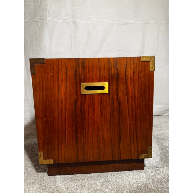 1960s Jack Cartwright Modern Mid-Century Walnut Cabinet With Brass Hardware, Attributed For Sale - Image 5 of 8