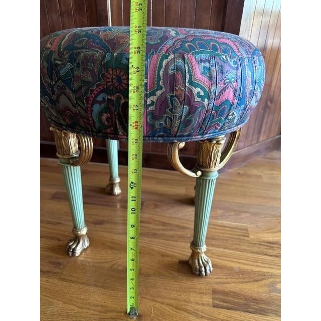 1990s French Neoclassical Style Vanity Stool For Sale - Image 4 of 6