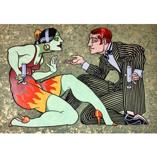 Juarez Machado Signed Limited Edition Serigraph – Champagne Dialogue For Sale