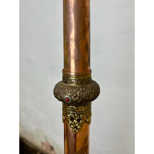 Tibetan Telescoping Long Horn Brass Copper Gems For Sale - Image 9 of 10