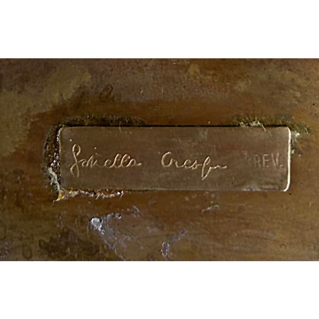 1960s Gabriella Crespi Brass Lamps, Resin "Tobacco Leaf" Shades - a Pair For Sale - Image 15 of 15