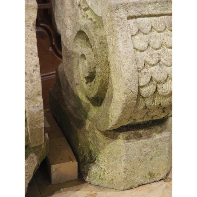 Rare Set of Circa 1700 French Chateau Staircase Baluster Terminals in Limestone For Sale - Image 14 of 18
