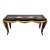 Vintage Dark Wood Console Table With Gold Gilt Draped Valance Detail For Sale