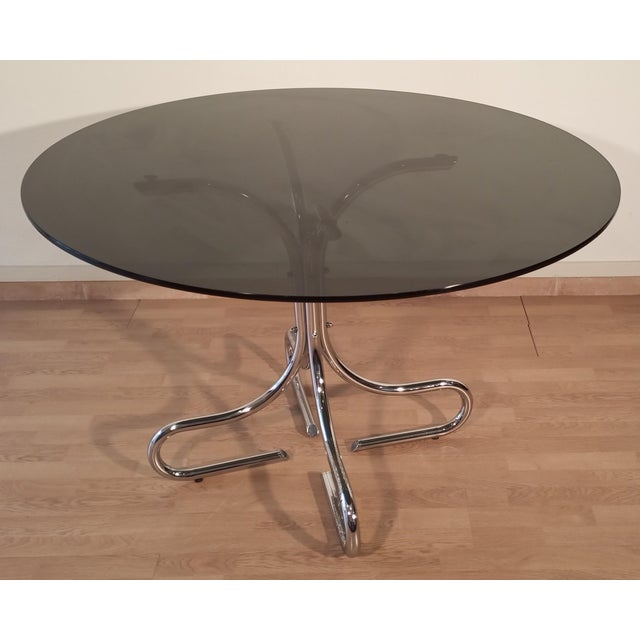 Vintage Italian Smoked Glass Chrome Coffee Table, 1970s For Sale - Image 18 of 18