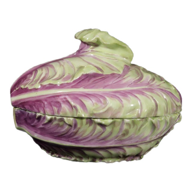 Late 18th Century German Porcelain Trompe l'Oeil Cabbage Tureen and Cover, Meissen For Sale