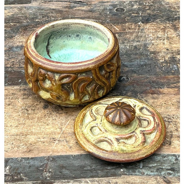 Vintage Original Studio Pottery Lidded Bowl For Sale - Image 11 of 12