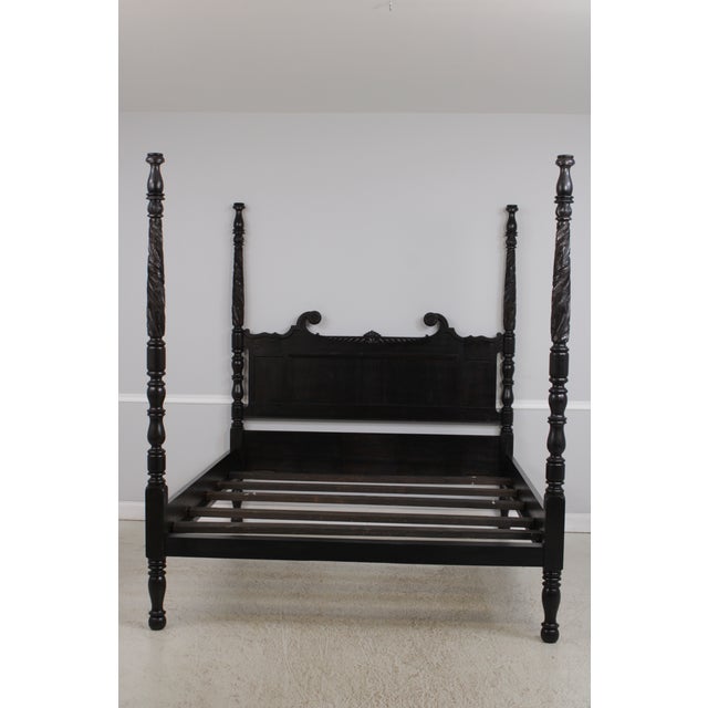 Traditional Ralph Lauren King Size Black Plantation Poster Bed For Sale - Image 3 of 16