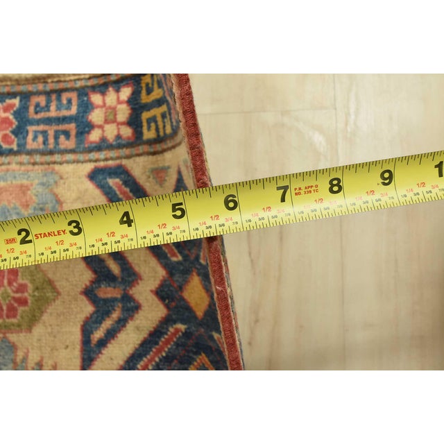 Kazak Rug 10’10” X 14’11” Red Wool Tribal Hand-Knotted Oriental Carpet For Sale - Image 13 of 15