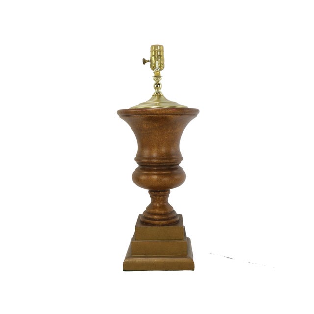 This striking vintage trophy table lamp, standing 20.5 inches tall, adds a touch of timeless neoclassical elegance to your...