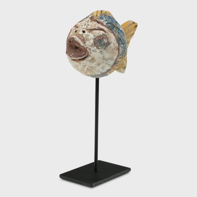 Hand-carved from reclaimed wood, this colorful koi fish is a traditional symbol of harmony, wealth and luck. The small...