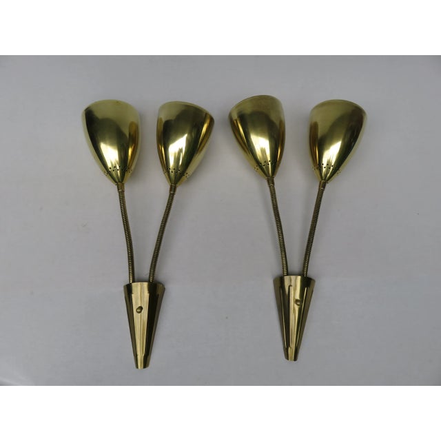 Brass Wall Lights with Flexible Arms, Set of 2 For Sale - Image 16 of 16