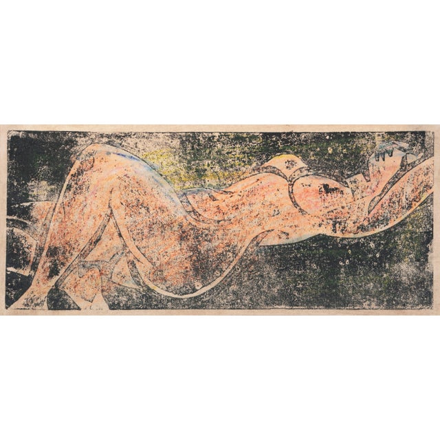 A hand-colored linocut created circa 1950 by Wedo Georgetti (American, nd stamped verso with Certification of...