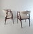 Mid-Century Modern Dining Chairs in Bouclé and Walnut attributed to Thomas Harlev, 1960s, Set of 2 For Sale - Image 3 of 11