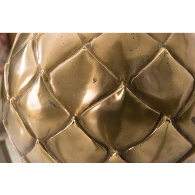 1950s Large Brass Pineapple Vase For Sale - Image 5 of 6