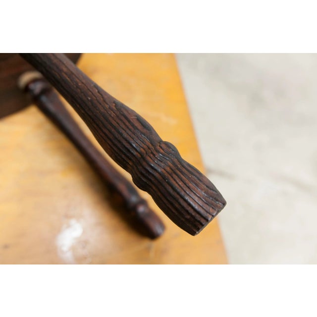 1950s Low Brutalist Wood Stool, 1950 For Sale - Image 5 of 13