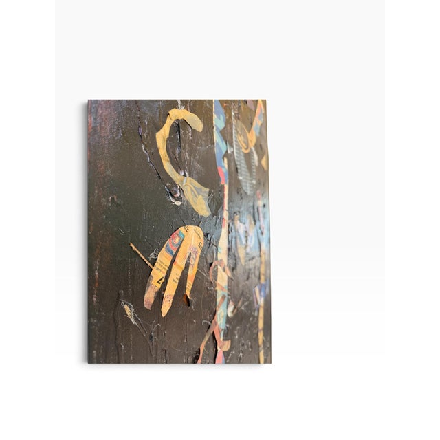 Late 20th Century Large 61" Vertical Mixed-Media Collage "Musician" by Fern Samuels (Arc Gallery Founder) For Sale - Image 4 of 9