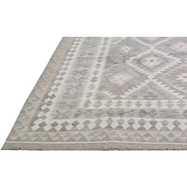 1990s 1990s Afghan Tribal Hand Woven Organic Wool Flatweave/Kilim,8'4"X11'4" For Sale - Image 5 of 7