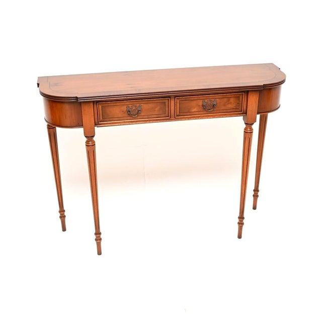 Vintage Regency Style Console Table in Yew Wood, 1950 For Sale - Image 10 of 10