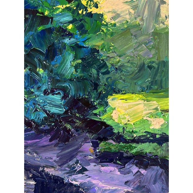 Paper Oil Painting a Walk Through the Evening Forest Boris Serdyuk For Sale - Image 7 of 11