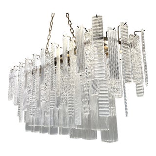 Contemporary Italian Rectangular Strip “Listelli” Murano Glass Chandelier by Simoeng For Sale