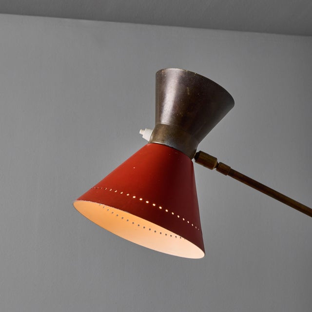 1960s 1960s Large Red and Grey Diabolo Articulating Wall Lamp Attributed to Pierre Guariche For Sale - Image 5 of 18