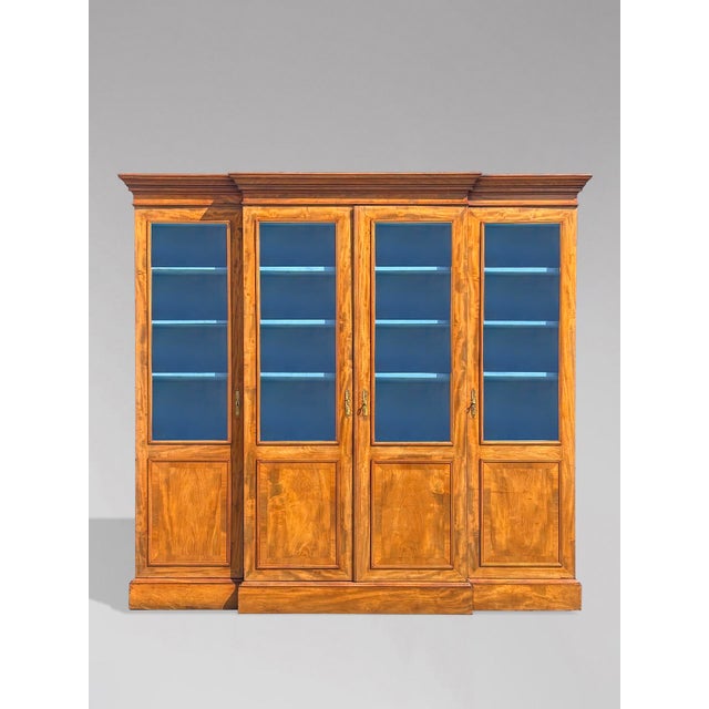 19th Century French Louis Philippe Walnut 4-Door Bookcase, 1880s For Sale - Image 3 of 14