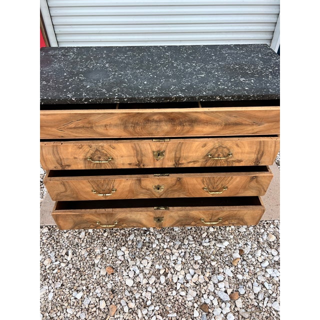 French 19th Century Louis Philippe Bleached Solid Walnut Marble Top Commode For Sale - Image 11 of 12