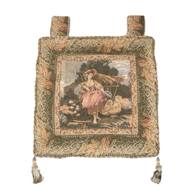 French 1980s Vintage French Style Wall Tapestry –Set of 2–Pastoral & Serenade Scenes For Sale - Image 3 of 4