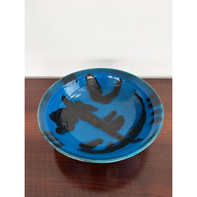 Mid-Century Modern Stoneware Centerpiece Bowl by Guido Gambone, Italy, 1970s For Sale - Image 3 of 9
