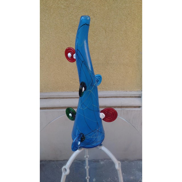 Mid-Century Modern Glass Vase by Ettore Sottsass for Vivarini, 1980s For Sale - Image 3 of 8