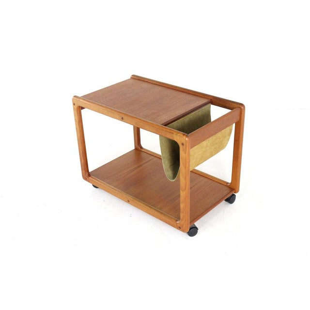 Beige Factory Trolley with Literature Holder from Vildbjerg Møbelfabrik, 1960s For Sale - Image 8 of 10