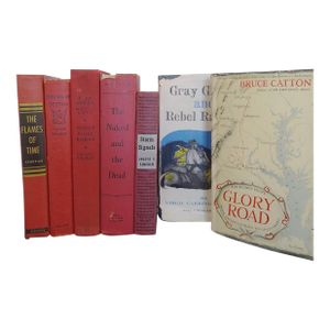 Early 20th Century Novels on United States Civil War, the Second World War, Society & Politics Set of 7 Red Books