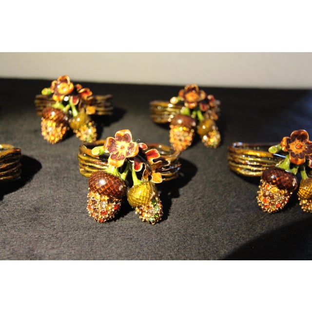 A spectacular, highly collectible set of six luxury napkin rings designed by the premier American luxury artisan house Jay...