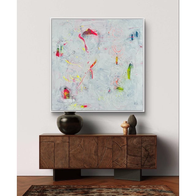 Mirtha Moreno Mirtha Moreno Oil on Canvas Painting Titled “AbEx Whitewash III” 48 x 48 2024 For Sale - Image 4 of 11