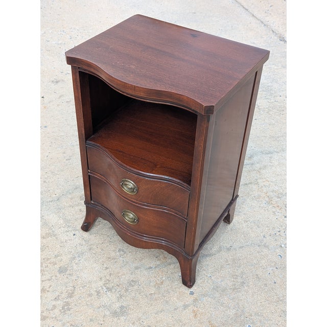 Brown Drexel Vintage 1960s Travis Court Federal Mahogany Two Drawers Nightstand For Sale - Image 8 of 12