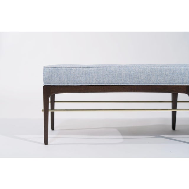 Wood Linear Bench in Dark Walnut and Brass Series 72 by Stamford Modern For Sale - Image 7 of 18