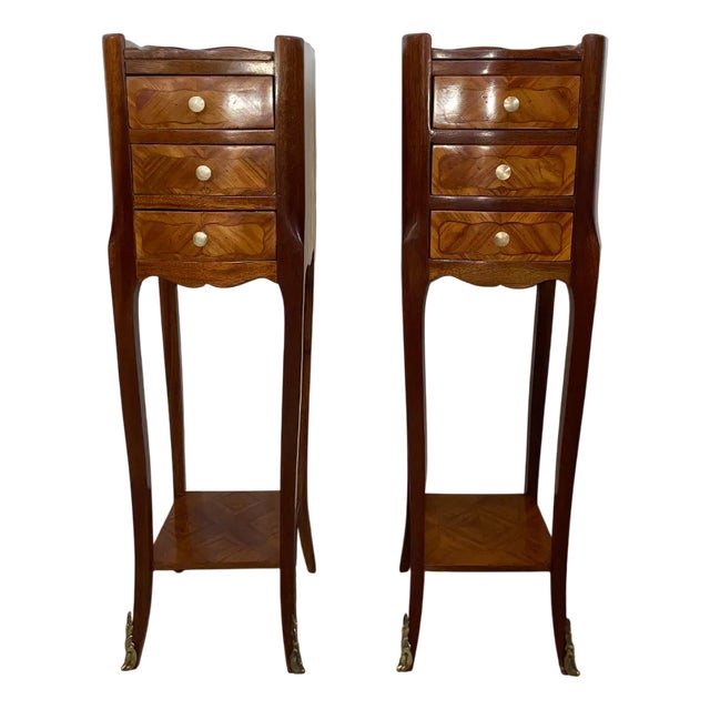 Louis XV Style Bedside Tables, 1920s, Set of 2 For Sale