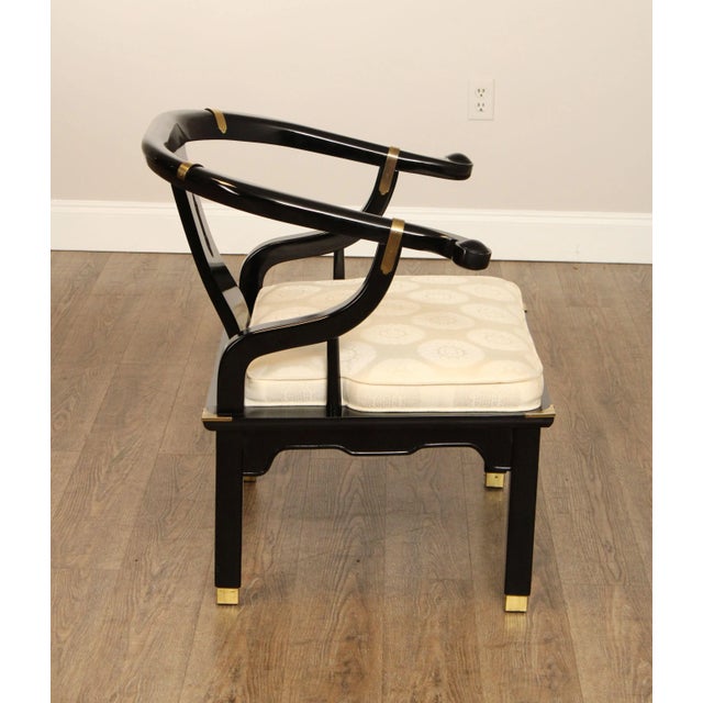 Century Furniture 'Chin Hua' Black Lacquered Chinoiserie Armchair For Sale - Image 9 of 12