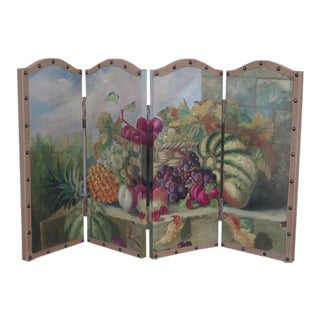 4 Panel Small Folding Screen Room Divider For Sale