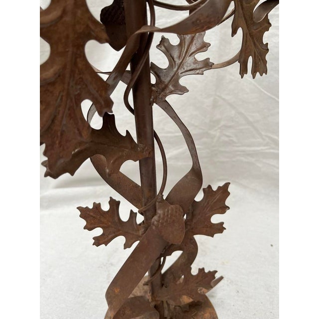 Metal Oak Leaves and Acorns Metal Candelabra For Sale - Image 7 of 9