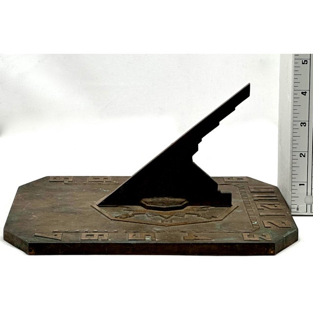 Unusual & Very Good Quality Art Deco Antique American Solid Cast Bronze Garden Sundial - Circa Early 20th Century For Sale - Image 17 of 18