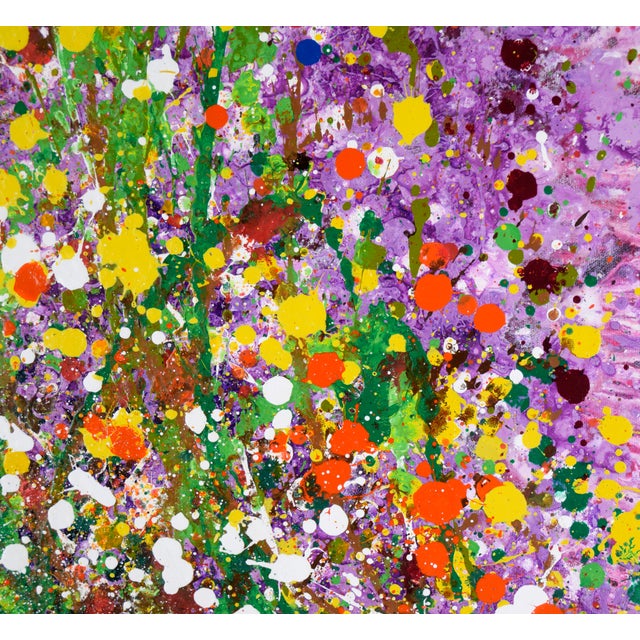 "Escape from Grape Jelly" - Expressionist Composition in Acrylic on Canvas Bold abstract splatter composition by...