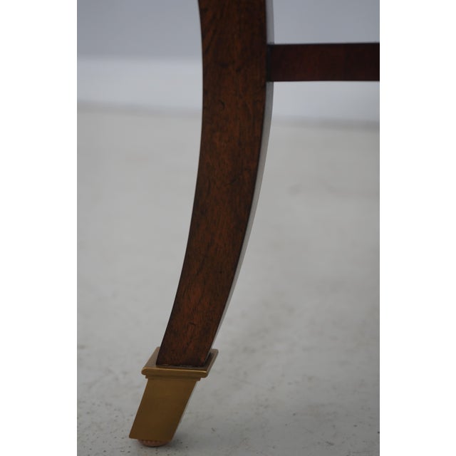 Wood Theodore Alexander Round Inlaid Neoclassical Lamp Table For Sale - Image 7 of 14