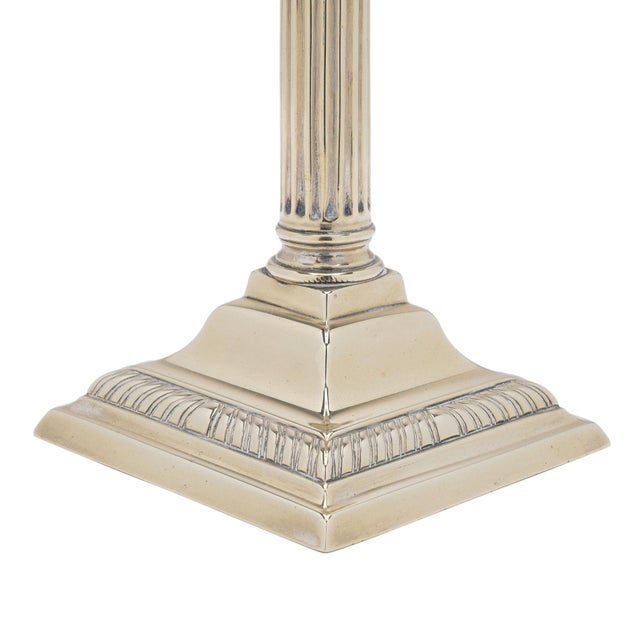 Pair of English Paktong Cast Columnar Candlesticks, C. 1780 For Sale In Chicago - Image 6 of 9