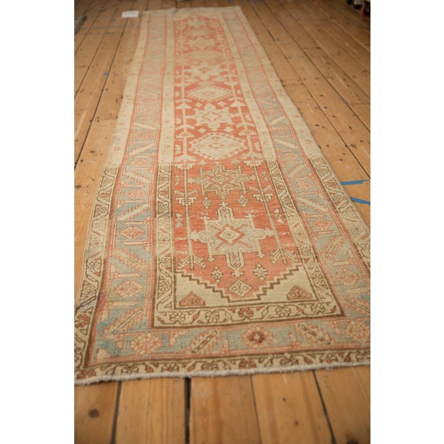 Brick Red Vintage Distressed Heriz Rug Runner - 2'11" x 12'8" For Sale - Image 8 of 9