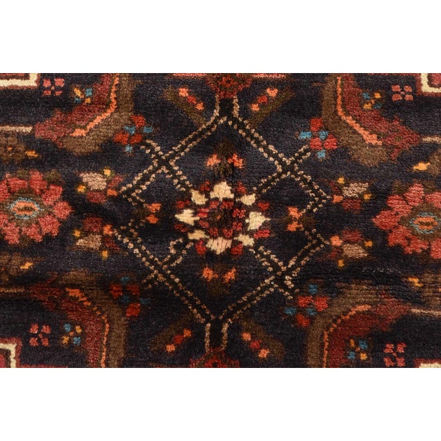 Textile Hamedan Rug 4'3'' X 6'5'' Red Wool Vintage Tribal Hand-Knotted Oriental Carpet For Sale - Image 7 of 15