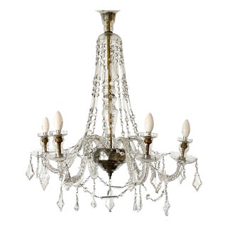20th Century Chandelier in Crystal, Glass, and Metal For Sale