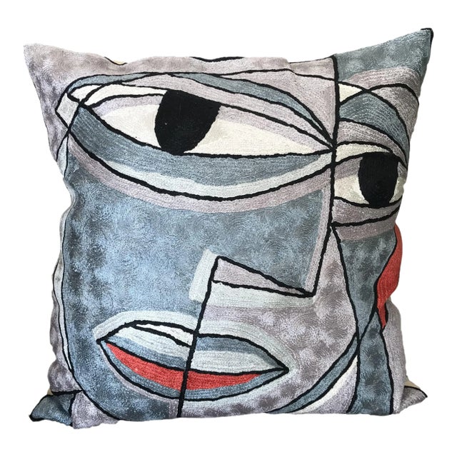 Silk Handmade Picacco-Style Decorative Pillow Cover For Sale