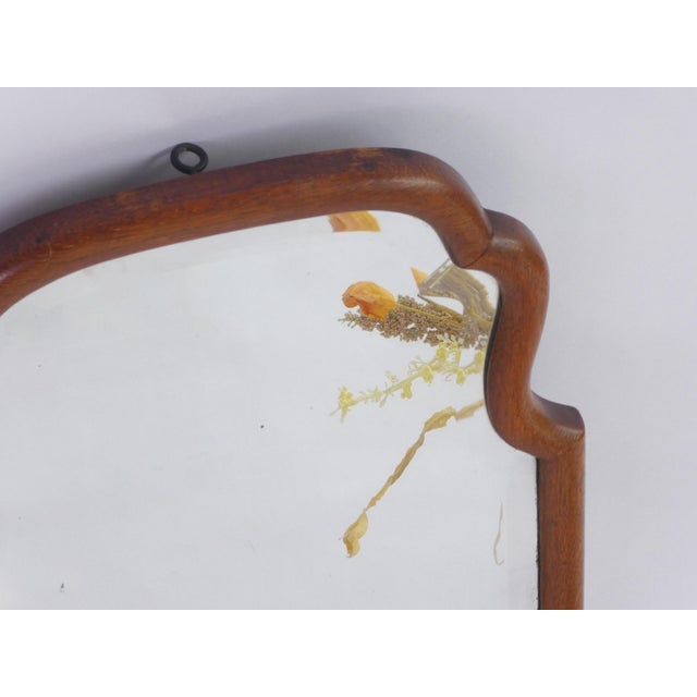 Antique Dutch Oak Scalloped Beveled Mirror, 1890s For Sale - Image 6 of 10