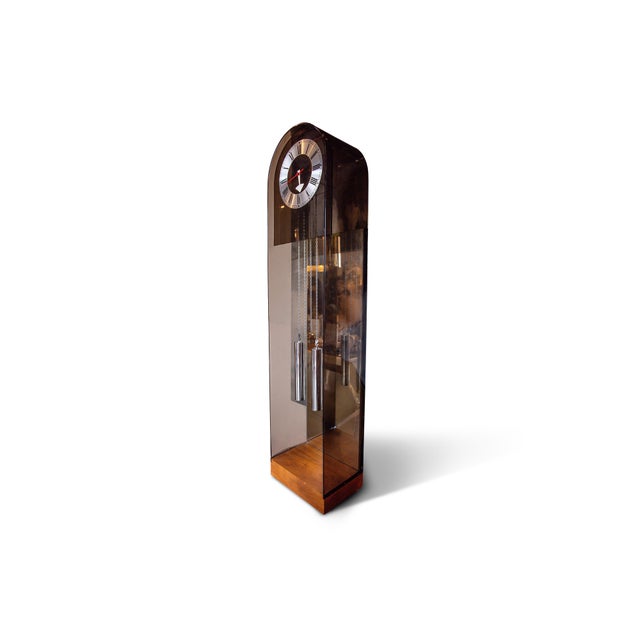 Howard Miller Mid 20th Century George Nelson Lucite Grandfather Clock by Howard Miller Company For Sale - Image 4 of 14
